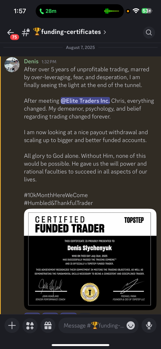 Another Elite Mentee Funded, Denis Secures Certificate and Hits First Payout After 5 Years of Struggle