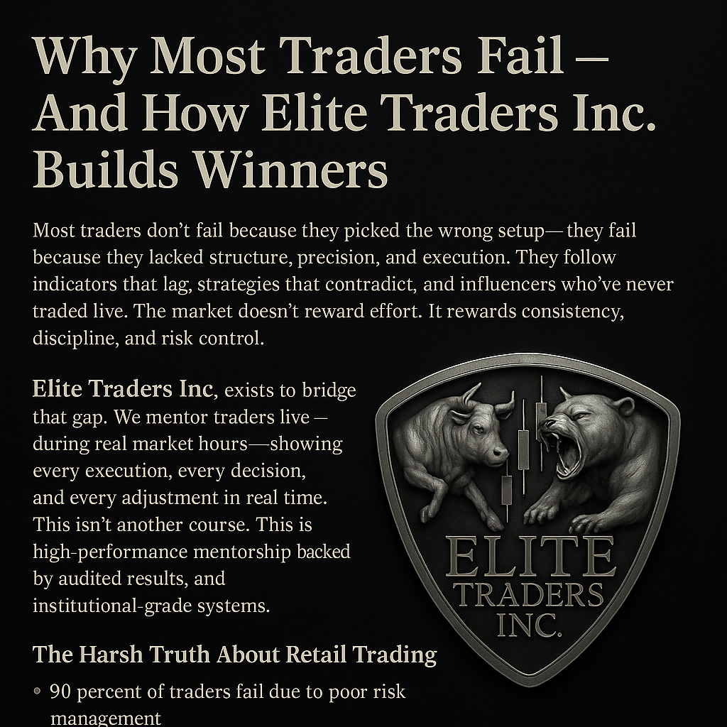 Traders Rite Title: Why Most Traders Fail, And How Elite Traders Inc. Builds Winner
